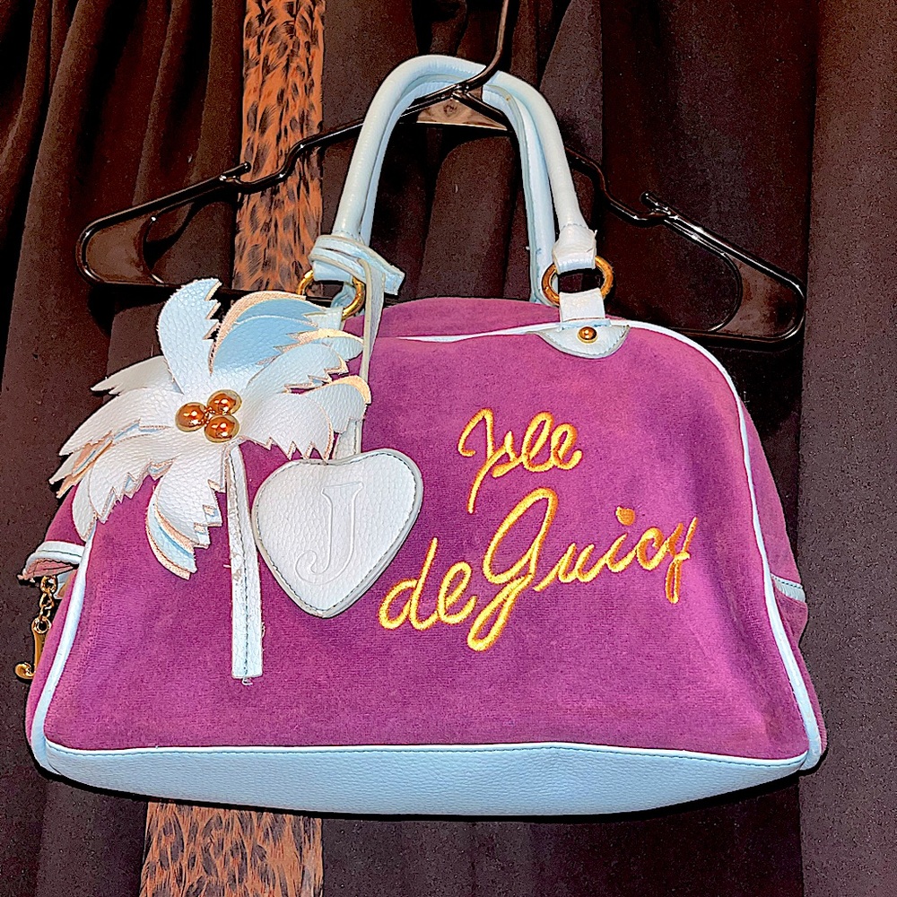 Sold 🚨 Palm tree 🌴  blue & purple juicy couture Y2K bag in excellent condition